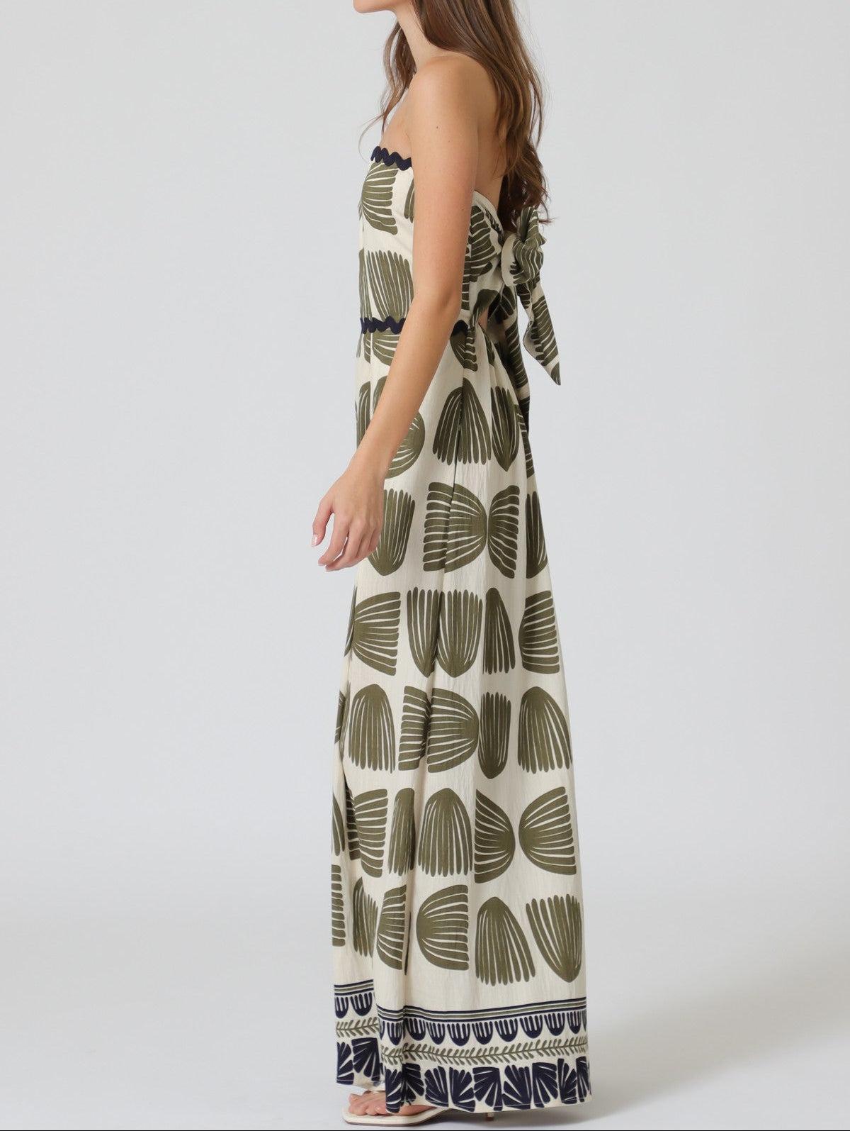 Tie Back Printed Jumpsuit