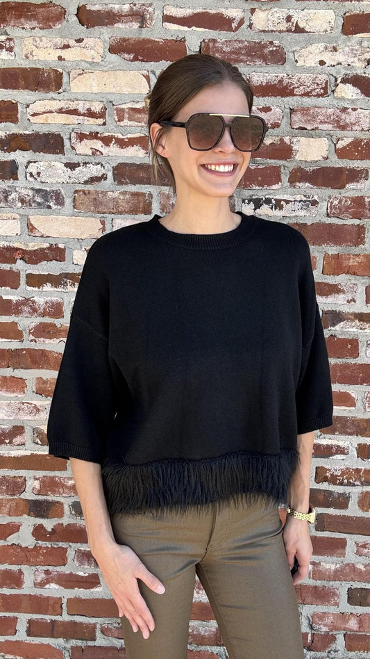 One Size Fur Sweater-BLK