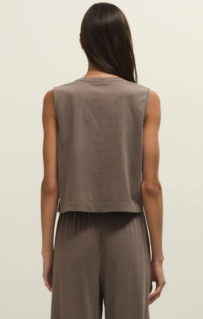 Sloane Jersey Tank- Taupe