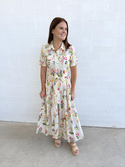 Ivory Floral Maxi Dress