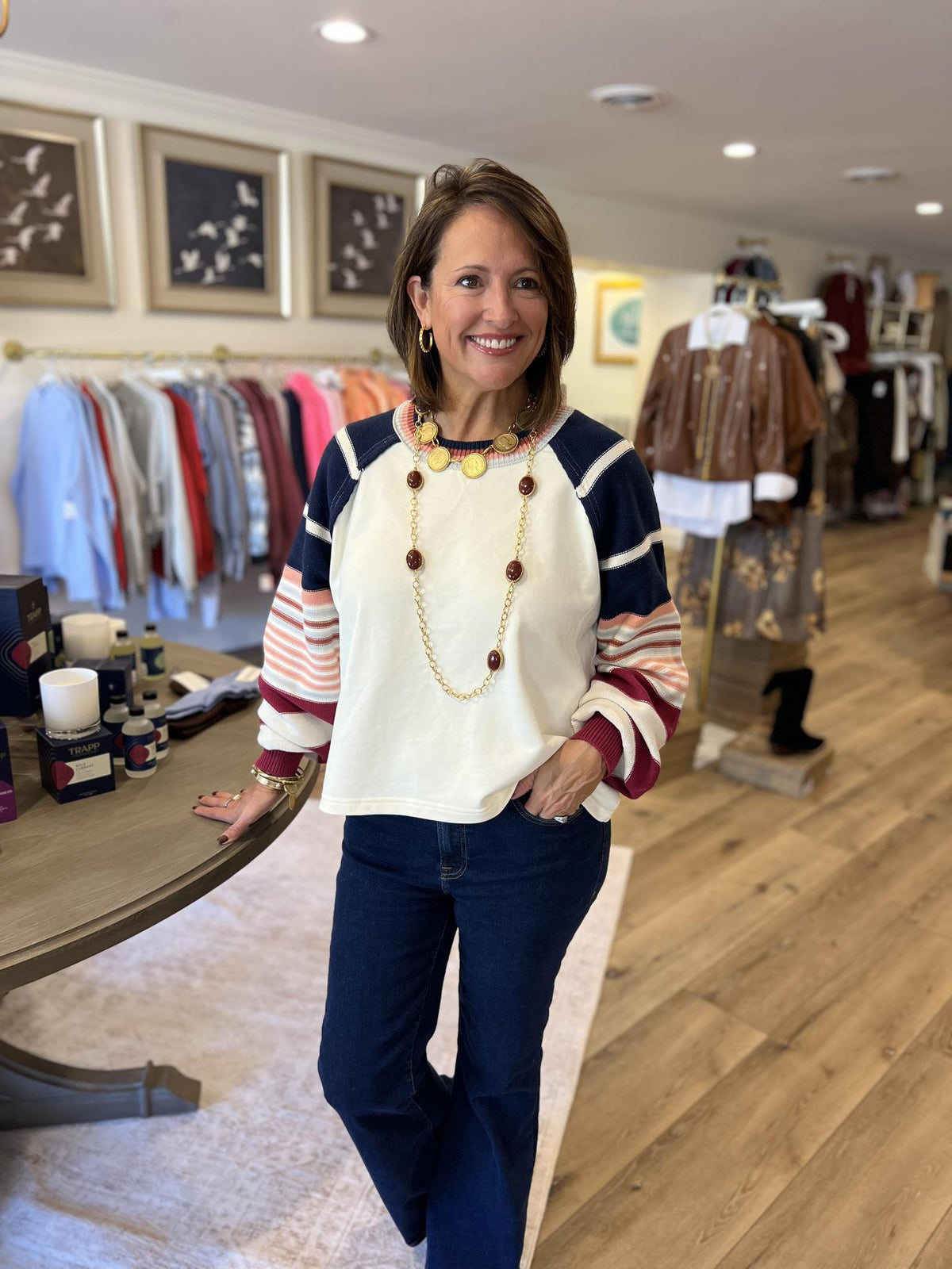 Multi Striped Pullover Top