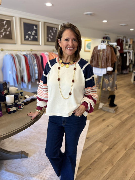 Multi Striped Pullover Top