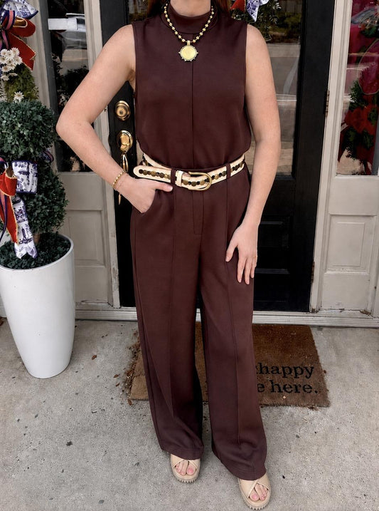 Modal Wide Leg Pant- Brown