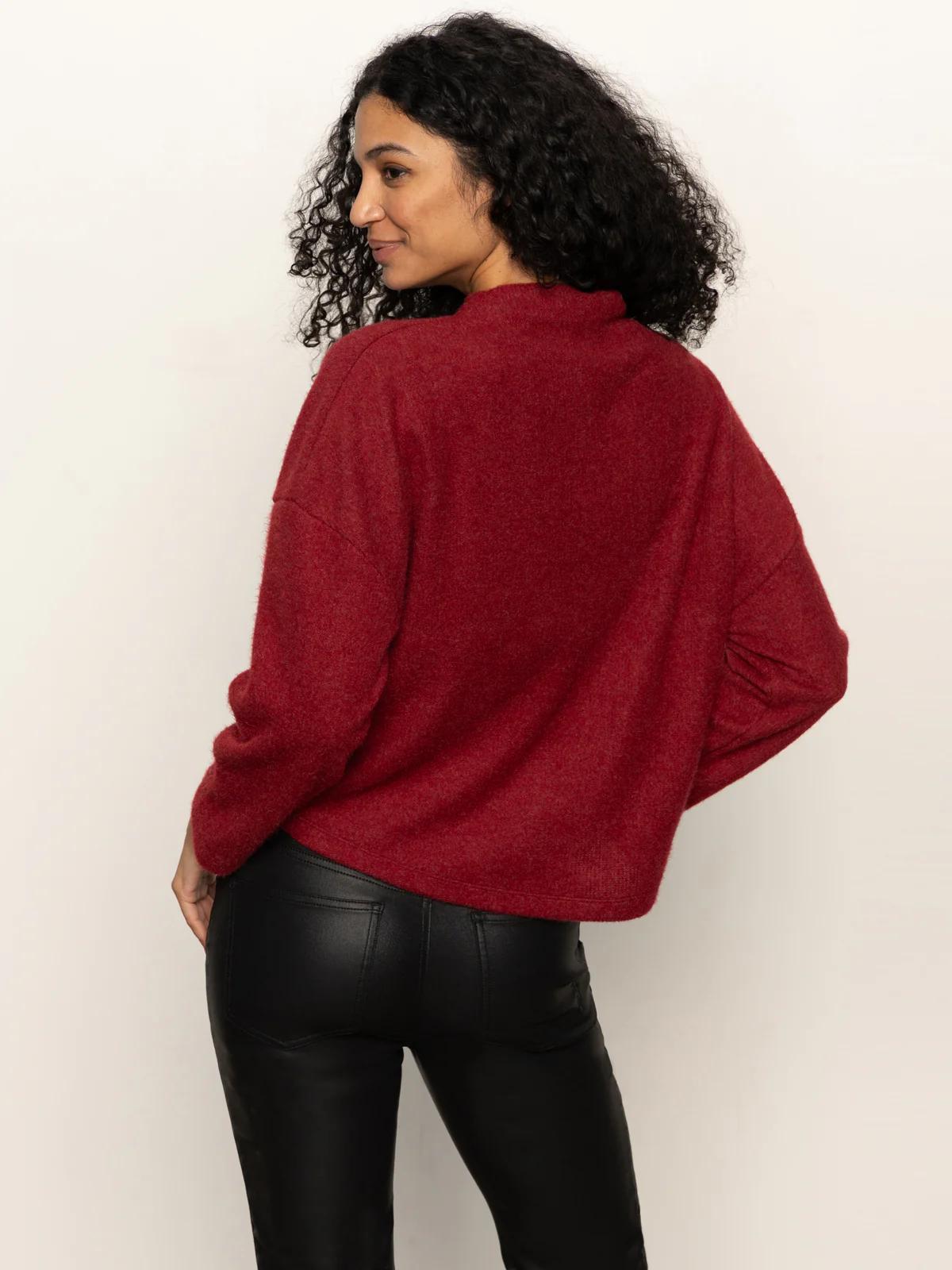 Change Of Pace Top- Crimson