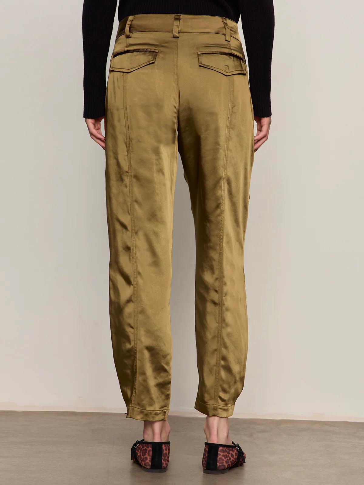 Satin Taper Pant- Dirty Martini