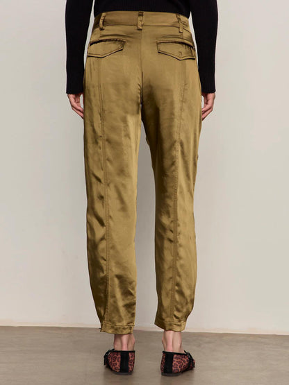 Satin Taper Pant- Dirty Martini