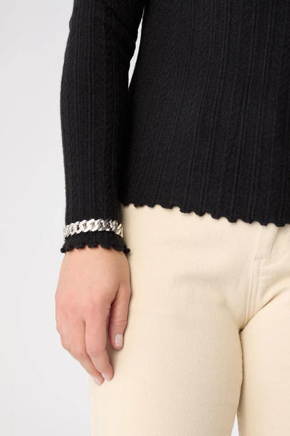 Funnel Neck Sweater- Black