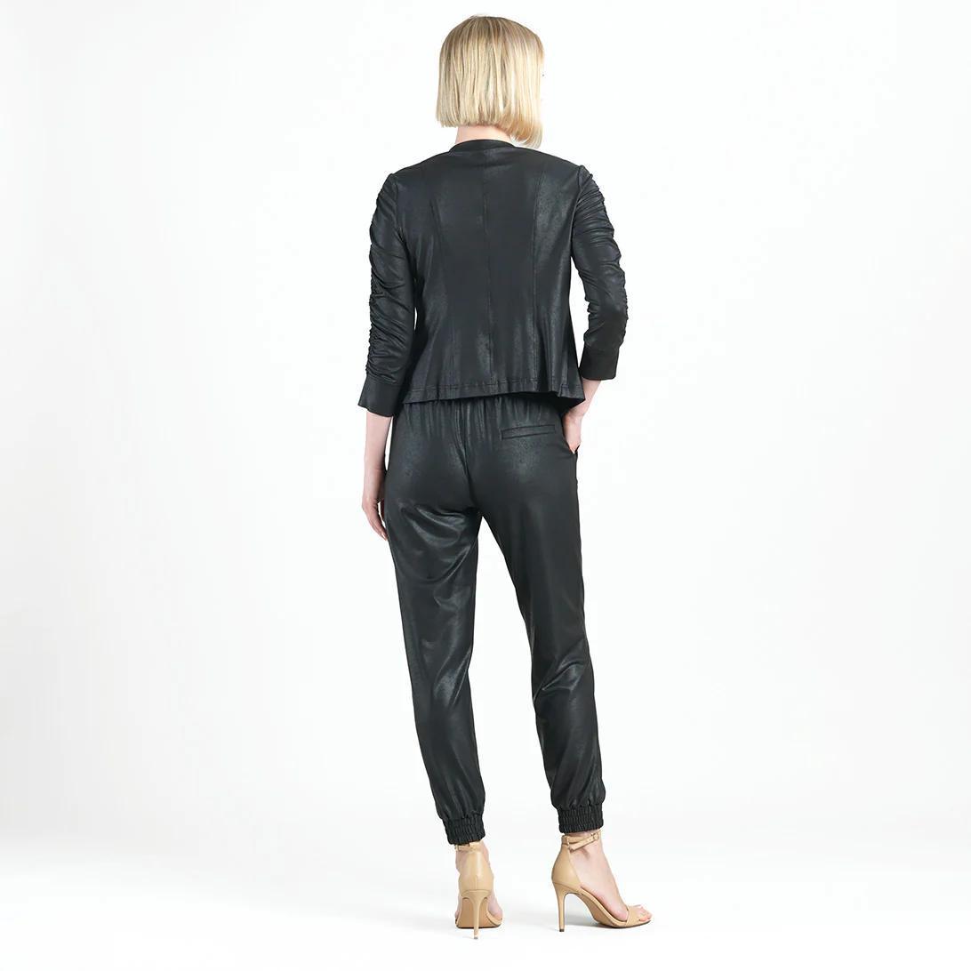Liquid Leather Ruched Jacket