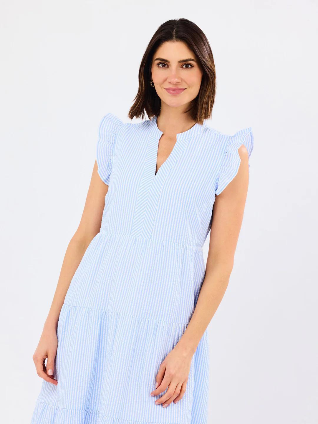 Kari Dress- Blue Stripe