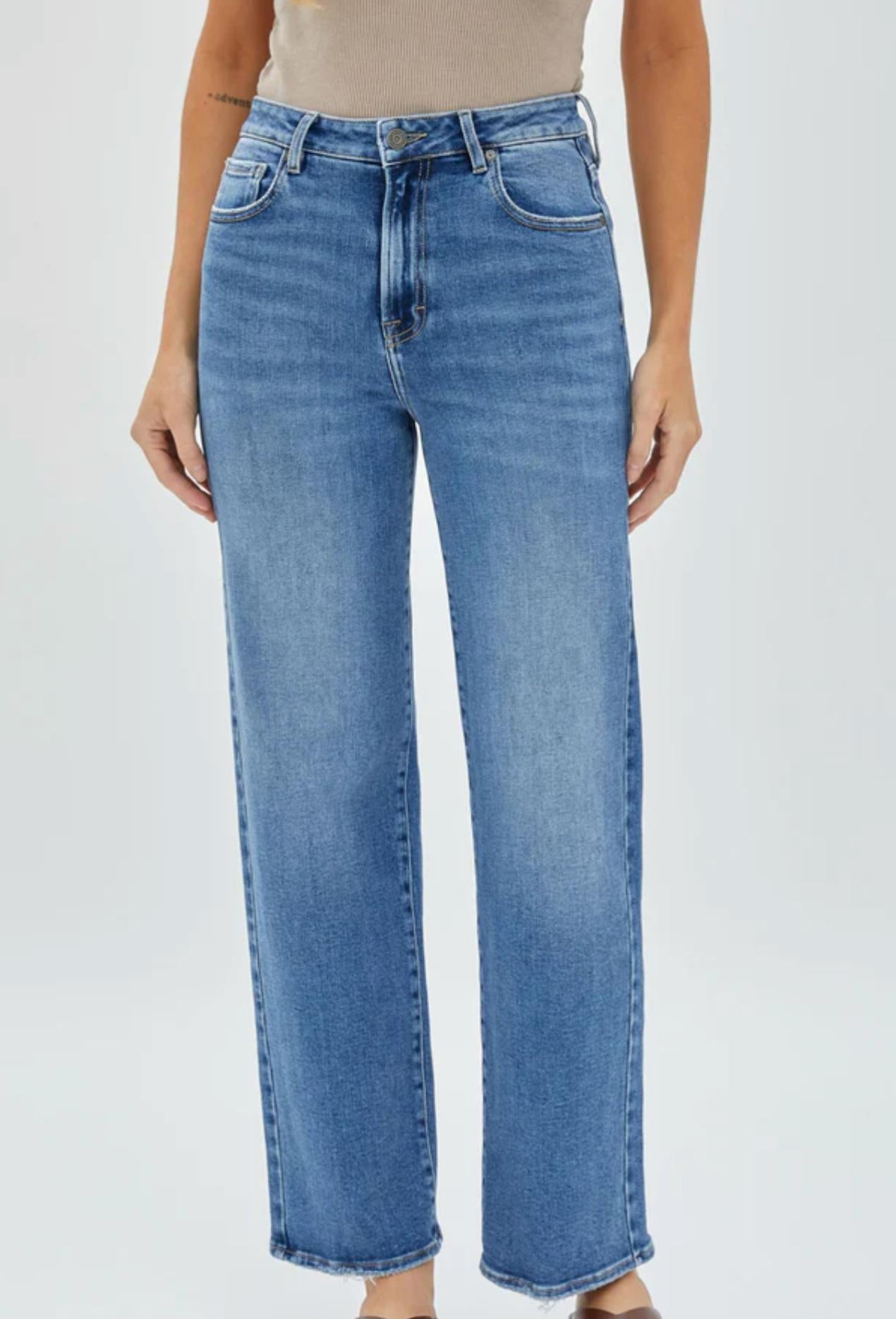 Hidden- Tracey 28" Straight Denim-Med Dk