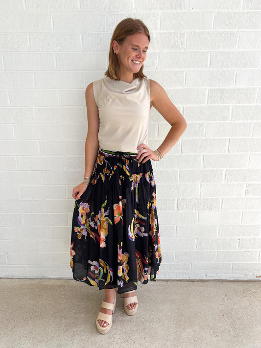 Watercolor Floral Skirt