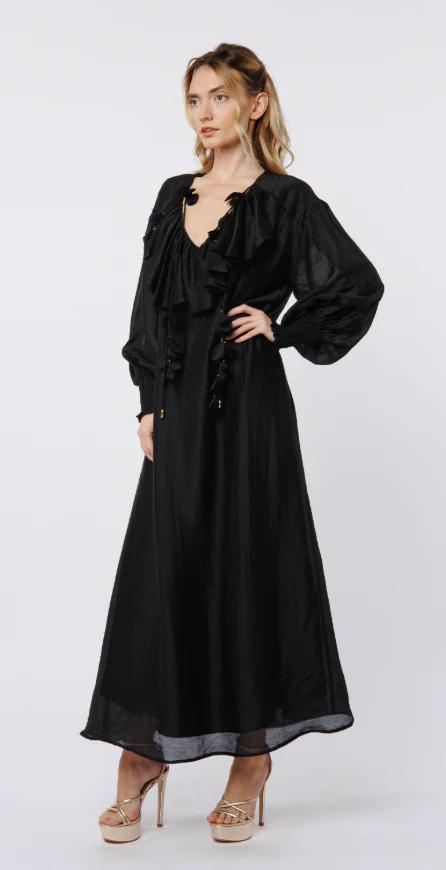 3D Flowers Maxi Dress