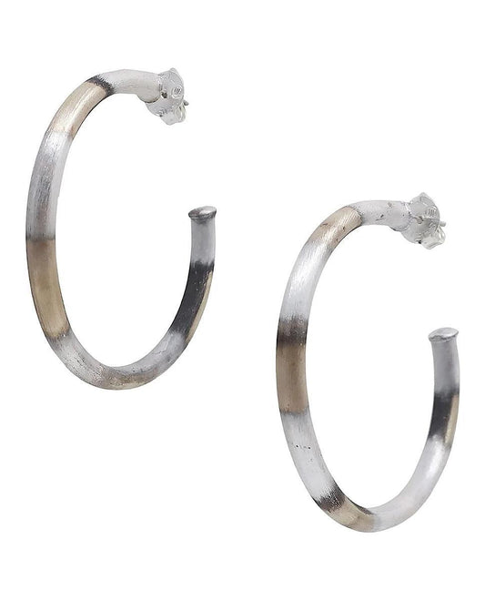 Everybodys Small Fave Hoops-Burn Silver
