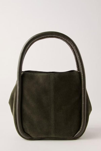 Free People Barlow Bucket Bag- Dark Olive