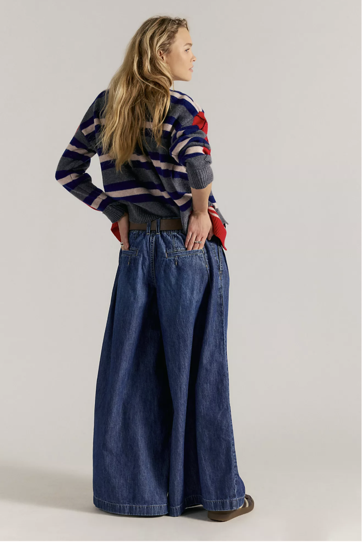 Free People Scout Wide Denim- Indigo