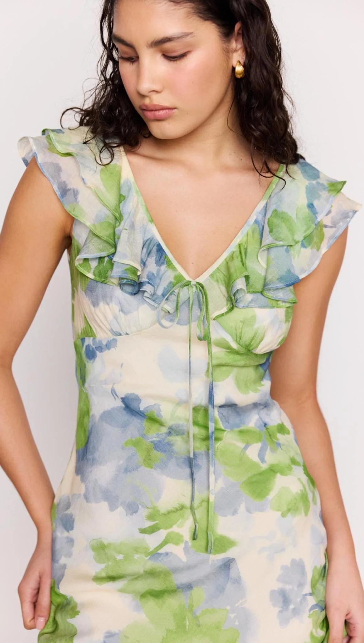 Carrie Ruffled Midi Dress