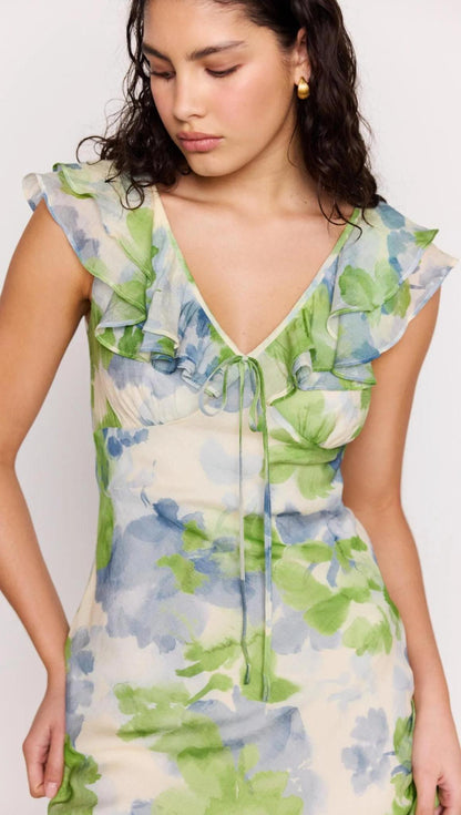 Carrie Ruffled Midi Dress