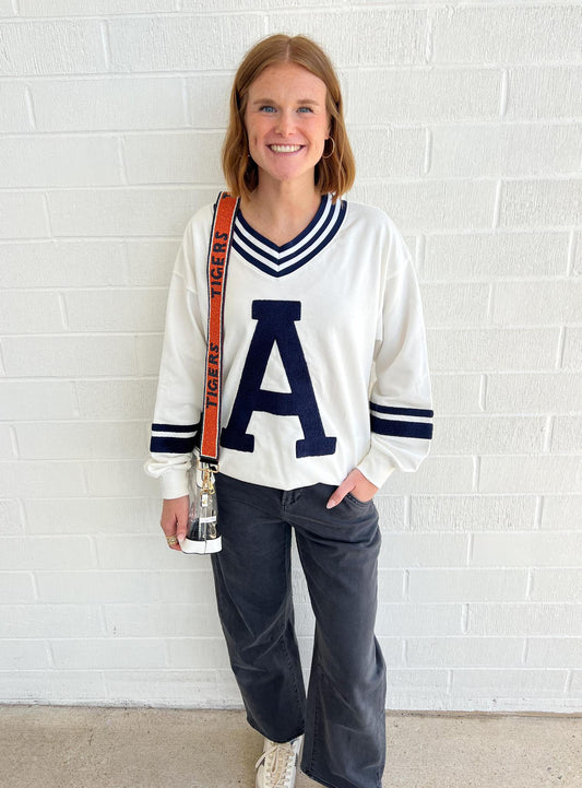 Varsity Sweatshirt- Navy