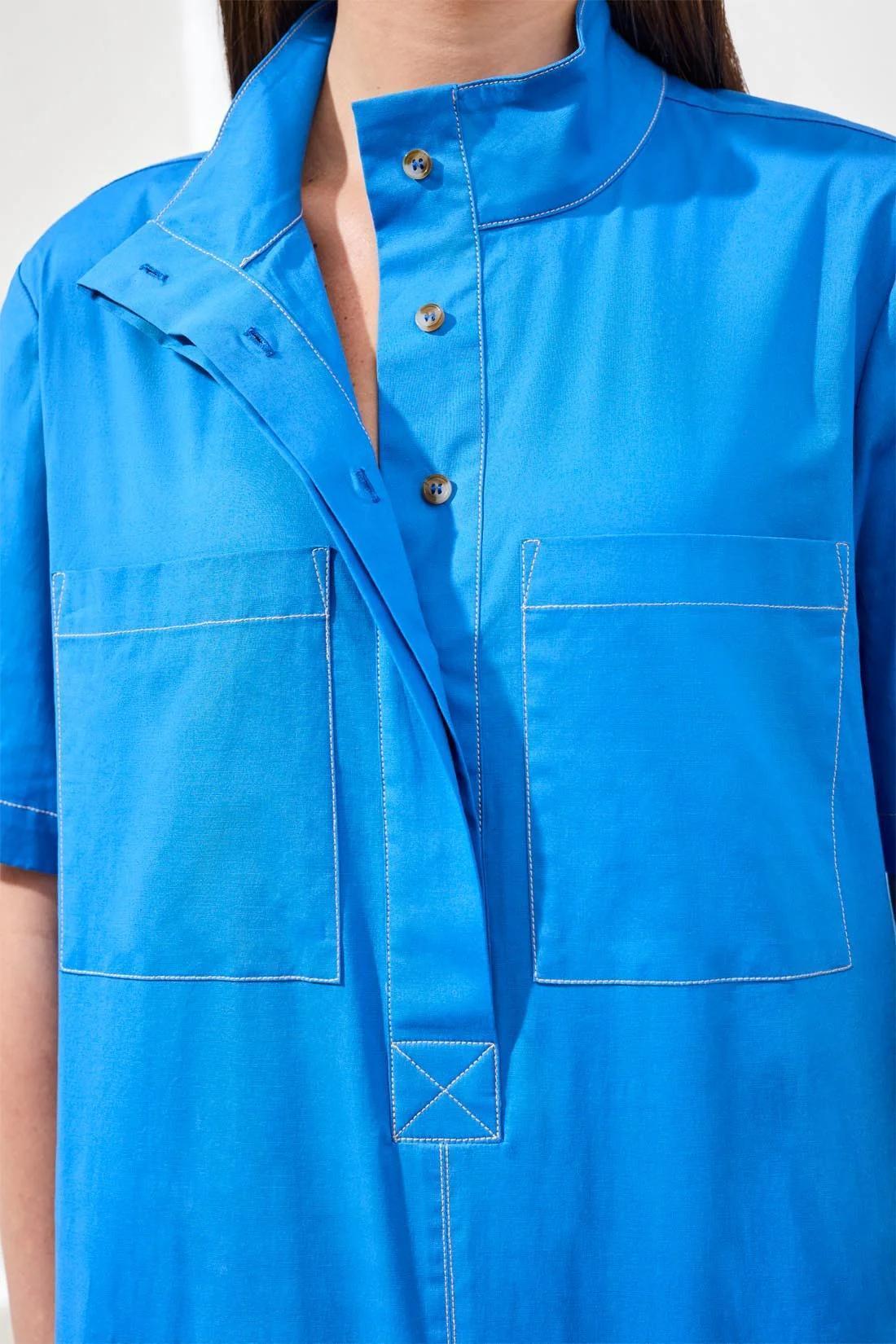 Contrast Stitch A-Line Dress