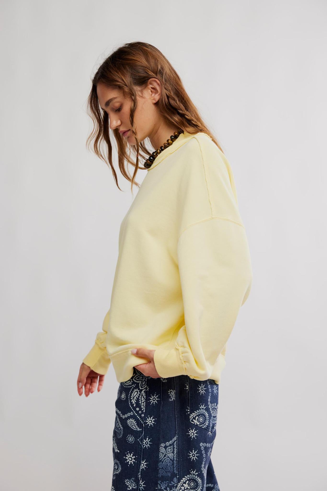 Free People Palm Springs Sweatshirt- Banana