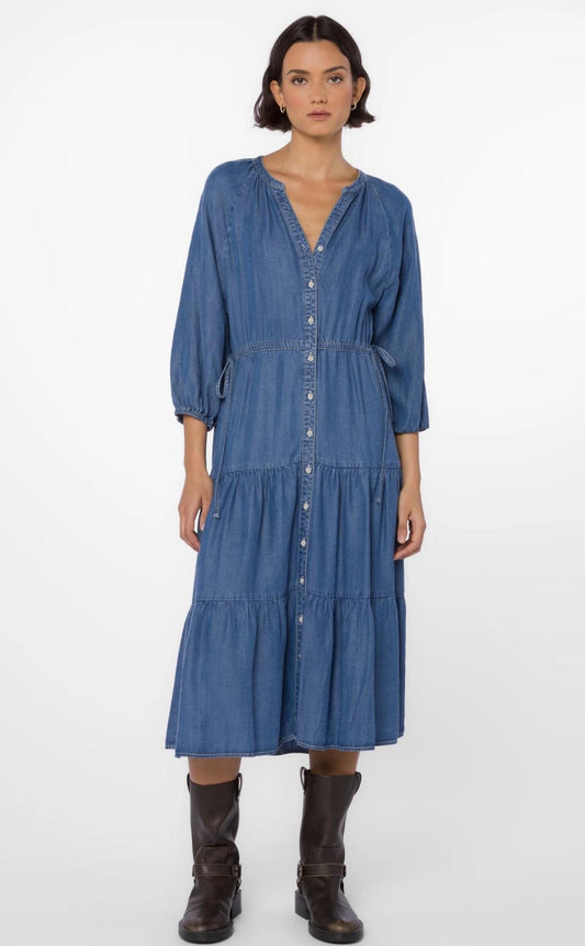 Breina Denim Tiered Dress