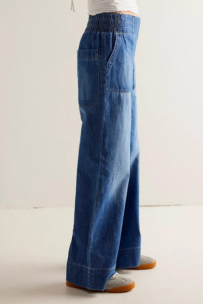 Breezy Denim Pull On Cobalt