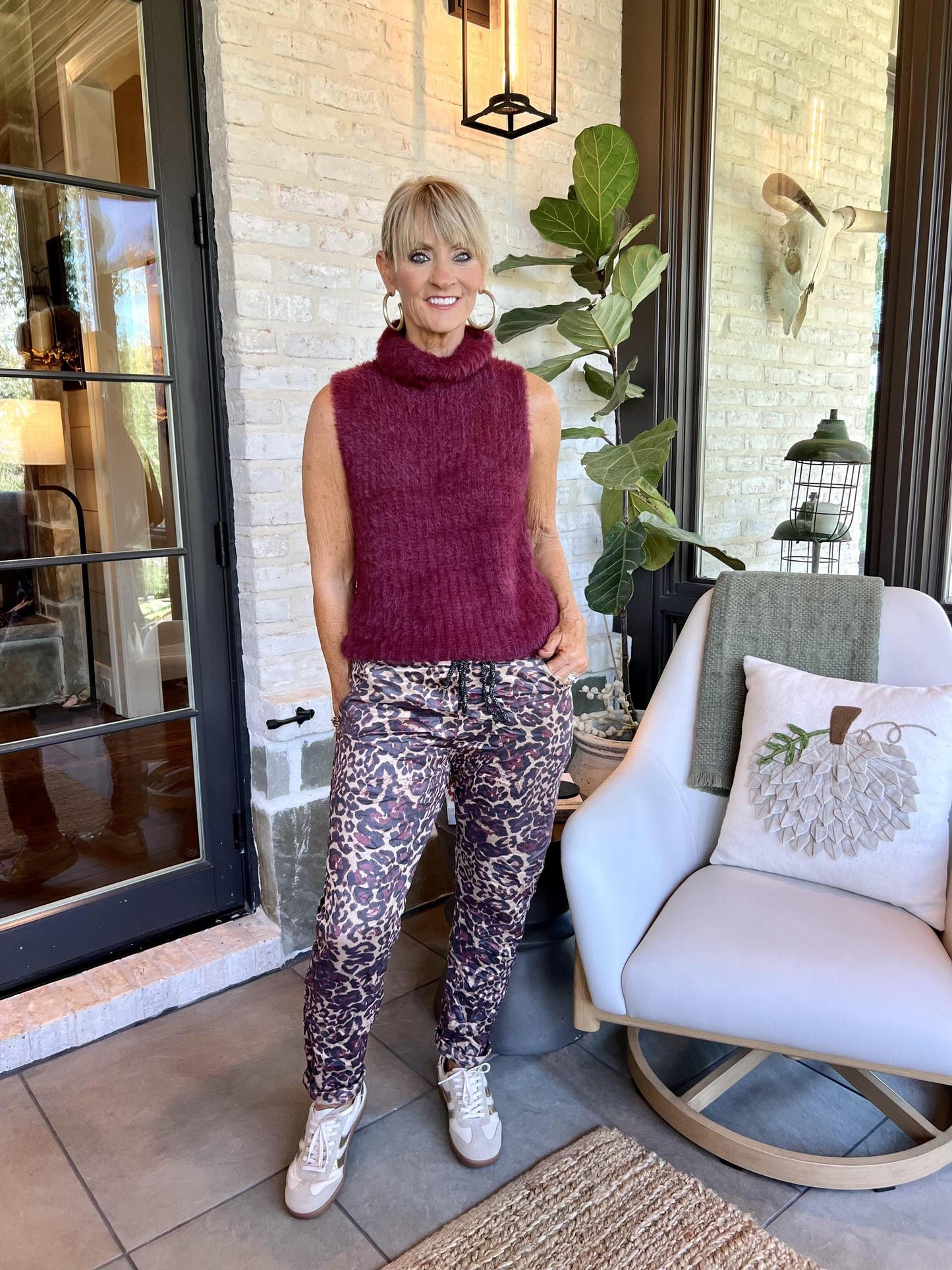Sleeveless Turtleneck- Scarlet