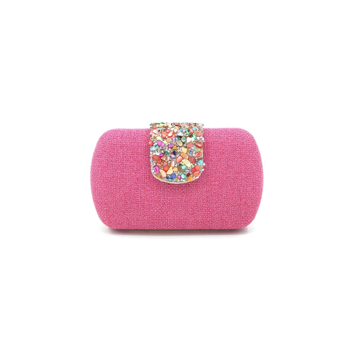 Multi Stone Clutch- Pink