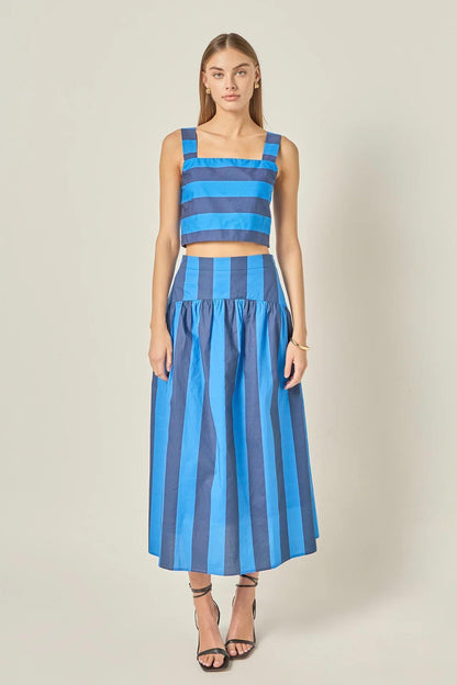 Stripe Cornflower Skirt