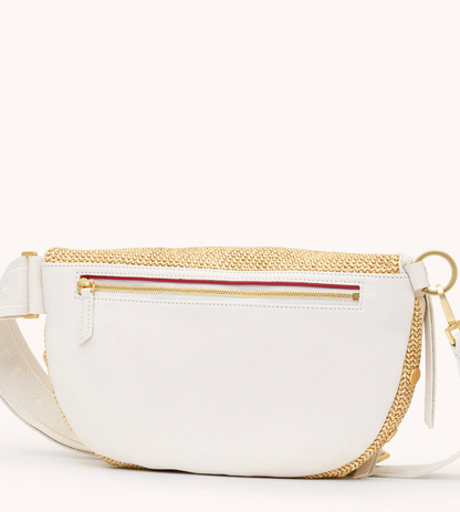 Hammitt Charles LG Crossbody- Calla Lilly White Raffia