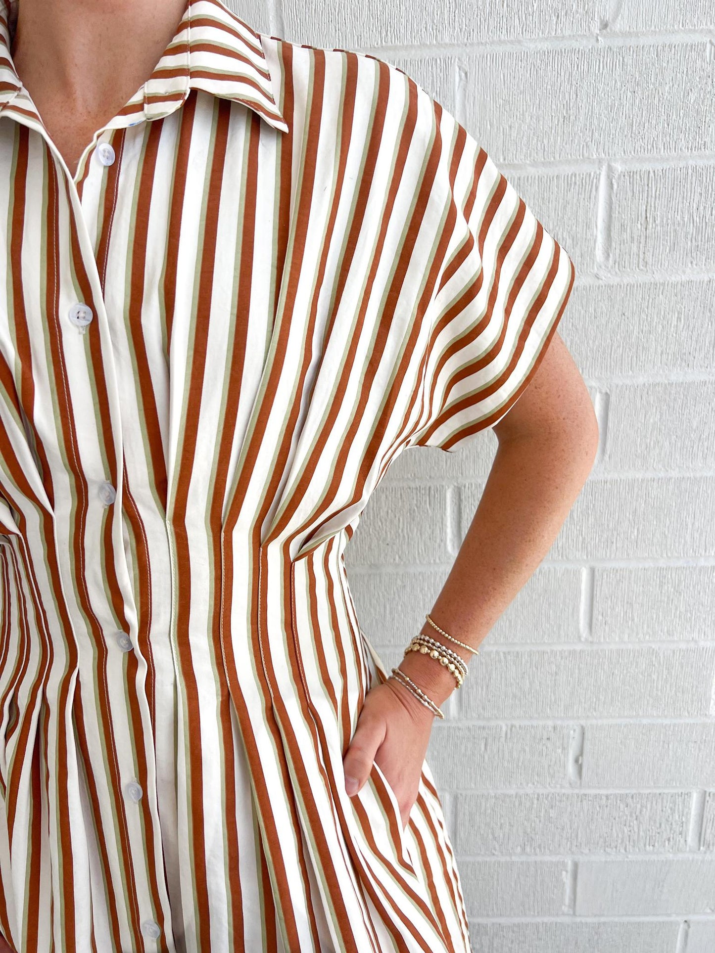 Stripe Button Up Maxi Dress