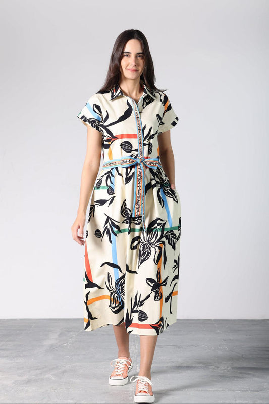 Rylie Dress - Striped Florals