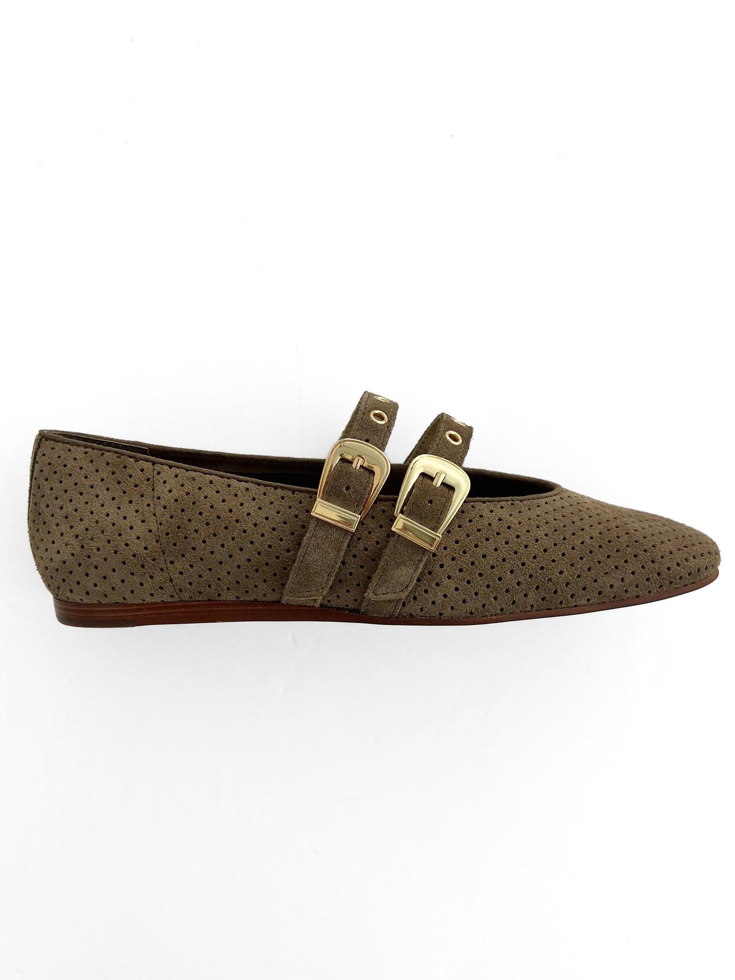 Baylee Olive Suede Flat