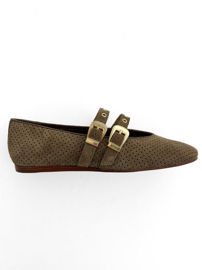 Baylee Olive Suede Flat