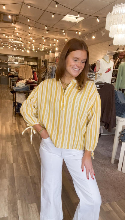 Yellow Tie Cuff Top