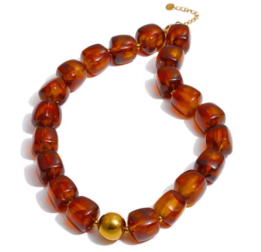 Kristalize Rylan Necklace-Brown
