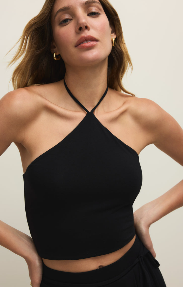 Lydia Halter Top-Blk