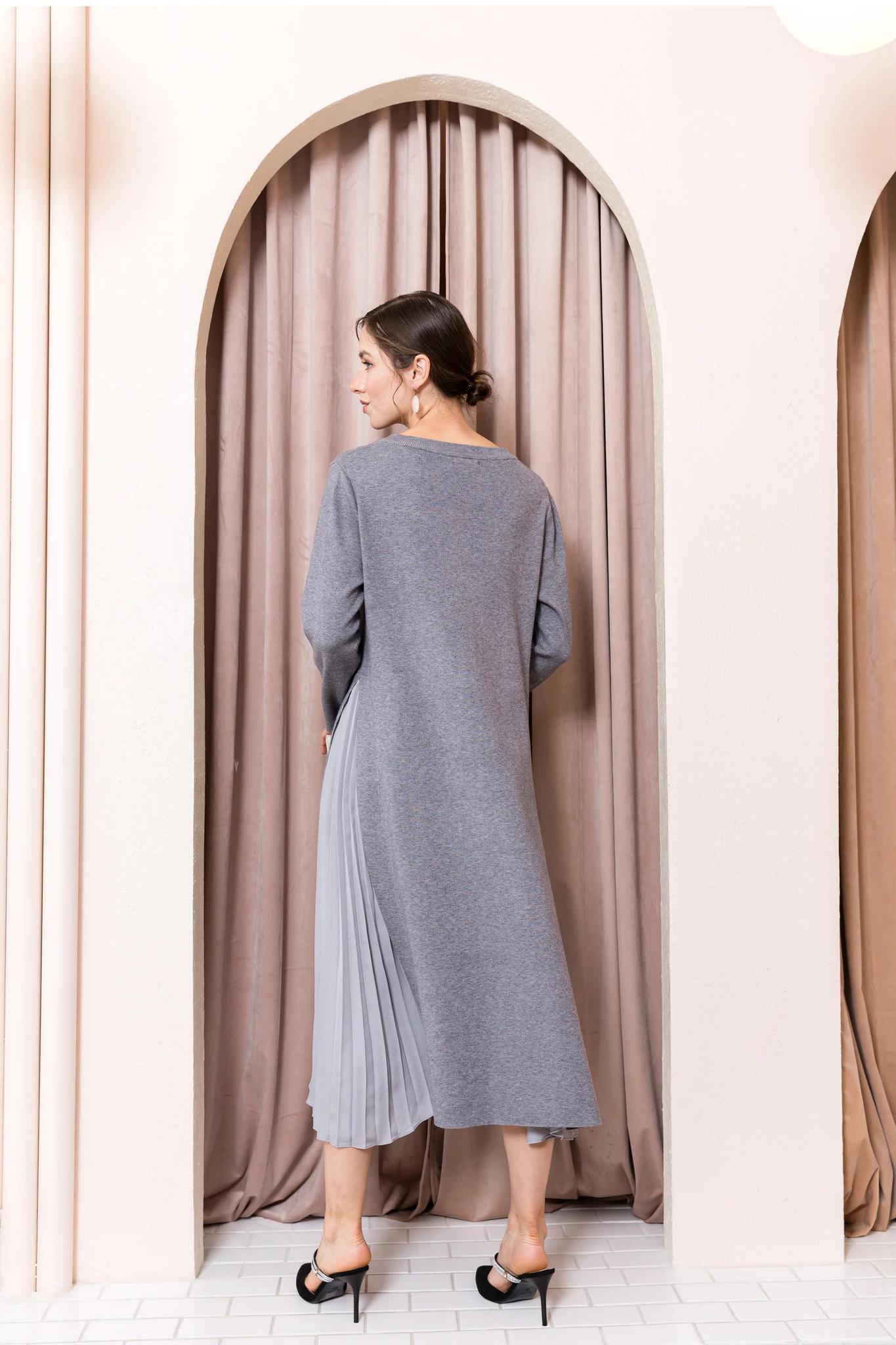 Pleated Chiffon Dress