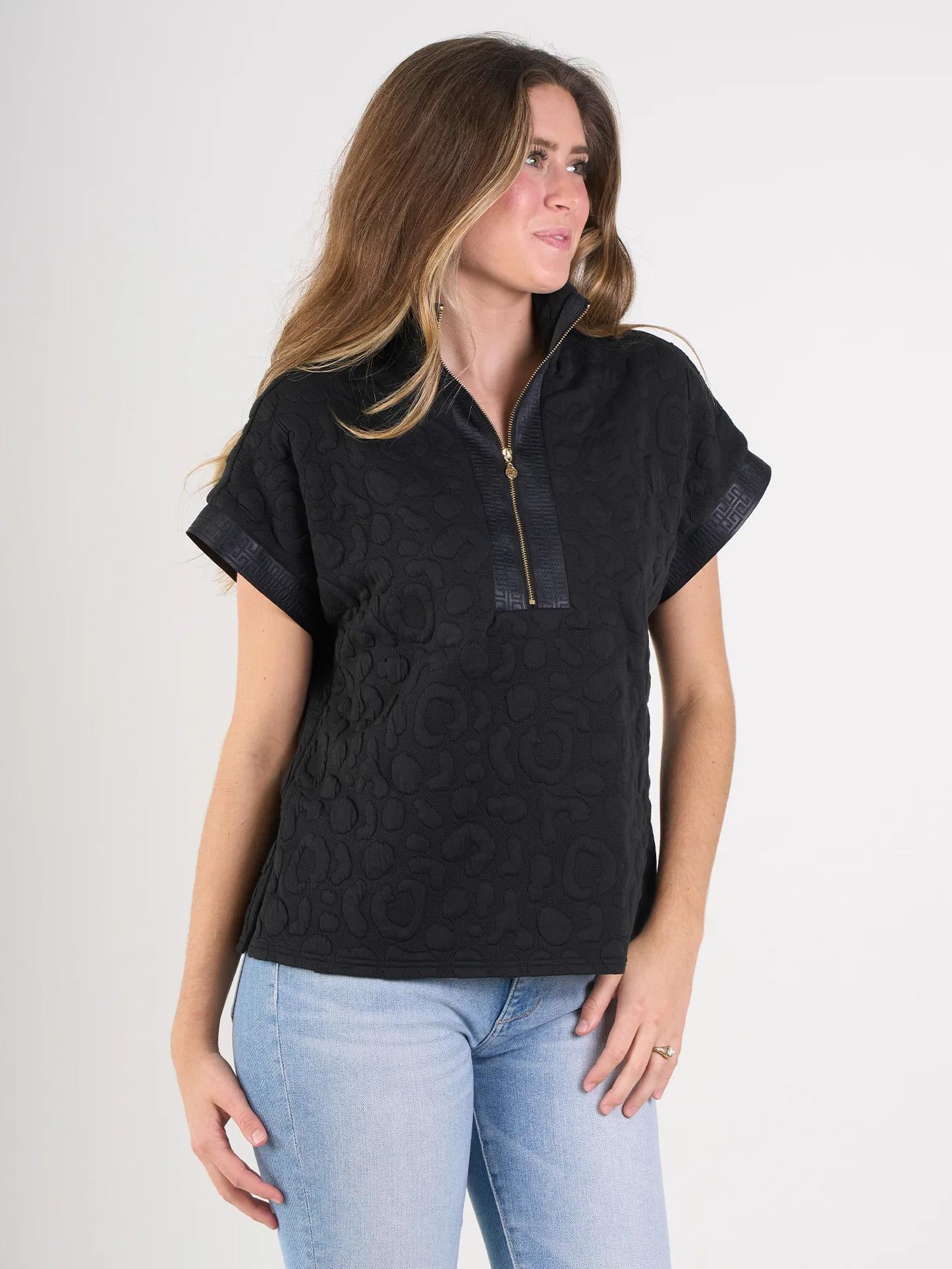 Emily McCarthy Poppy Pullover- Black Cheetah