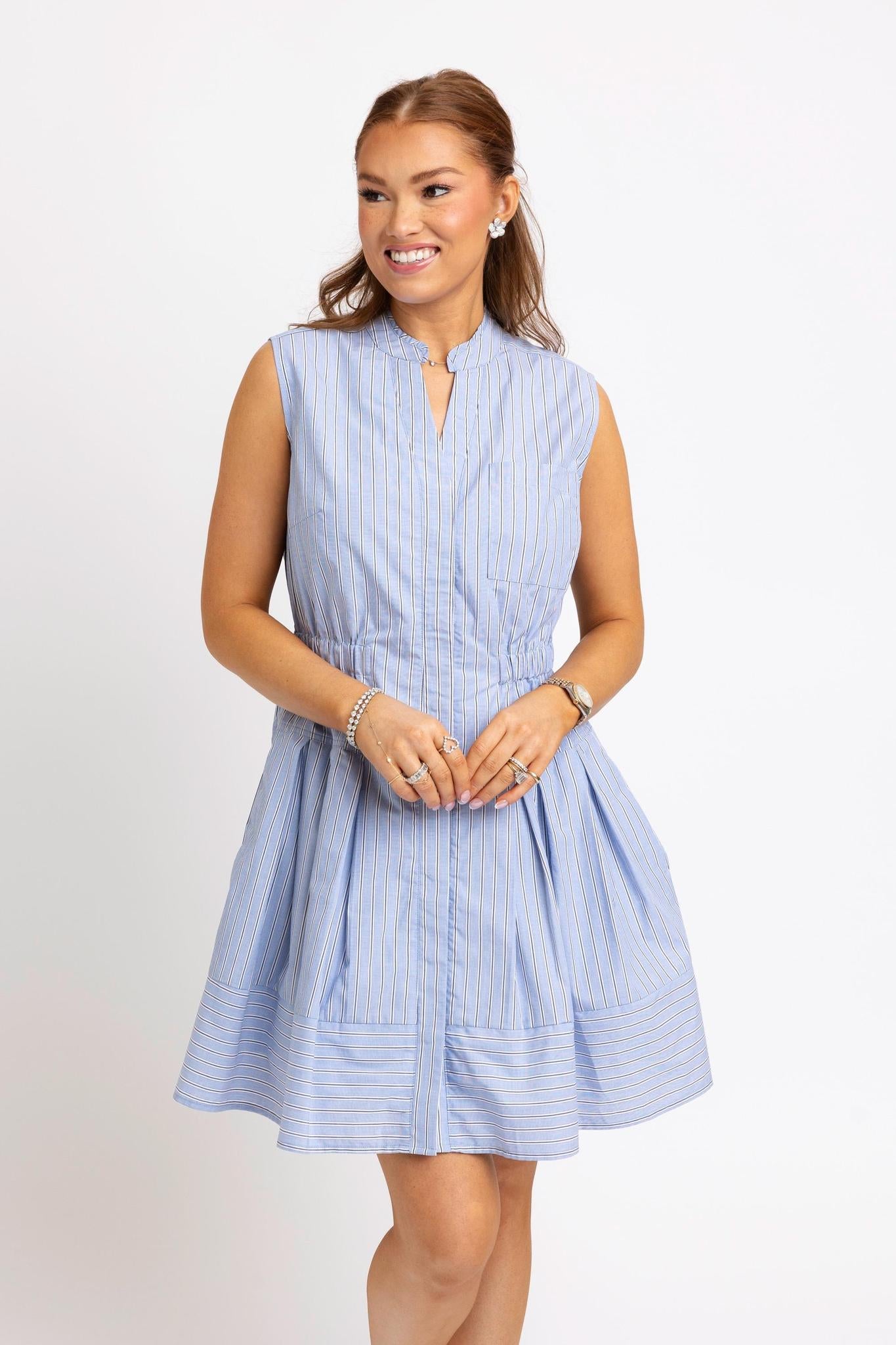 Stripe Chambray Shirt Dress