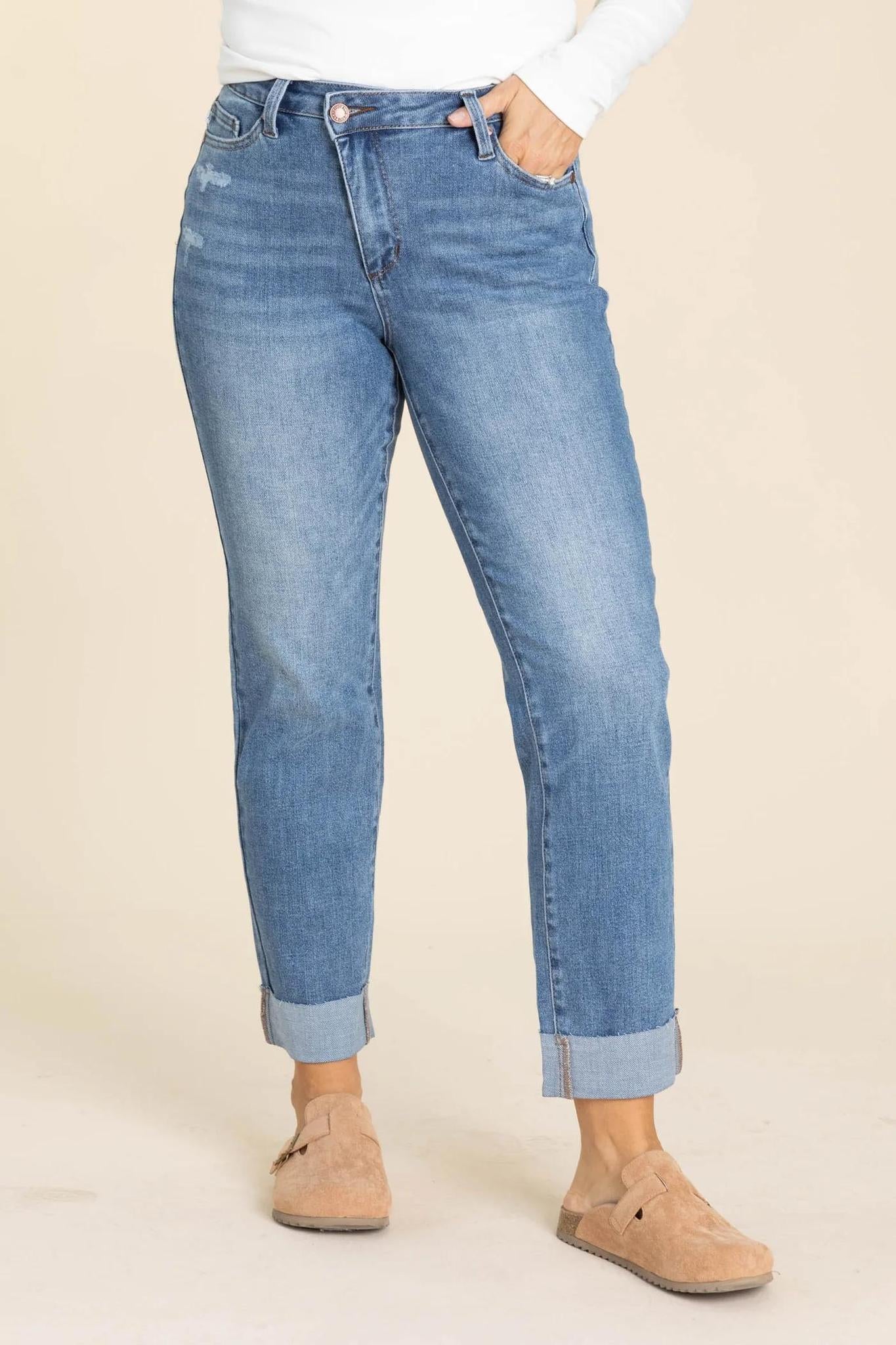 Criss Cross Single Cuff Denim
