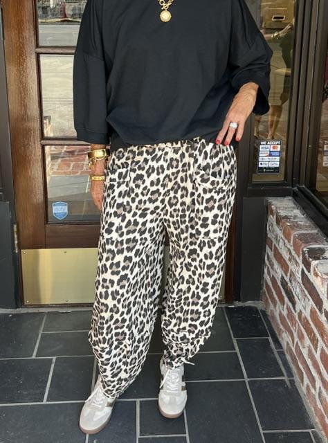 One Size Animal Print Barrel Pant