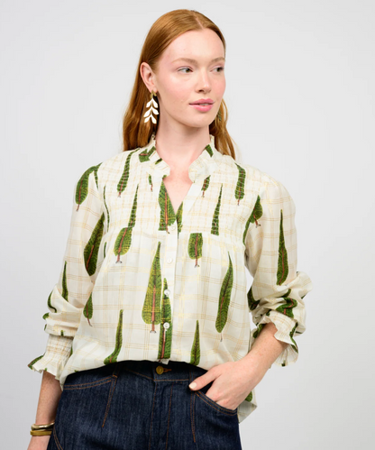 Ivy Jane Metallic Plaid Tree Top