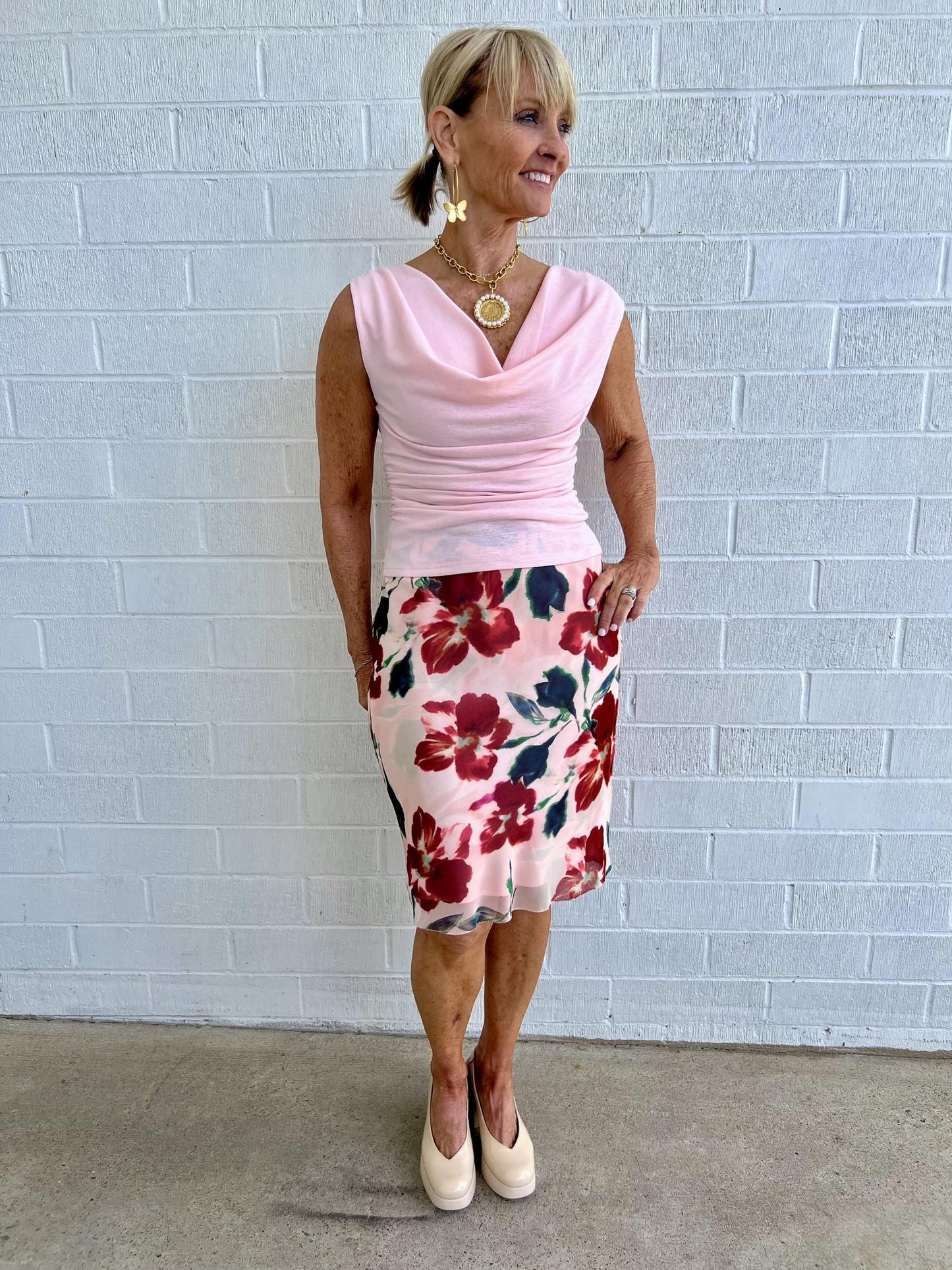 Amelia Cowl Back Top