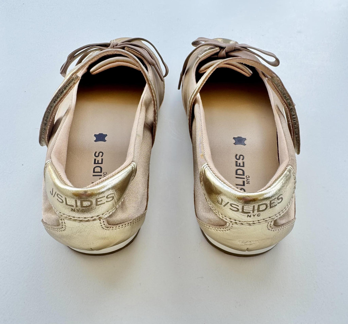 J Slides Pavia Gold Metallic/Suede Nylon