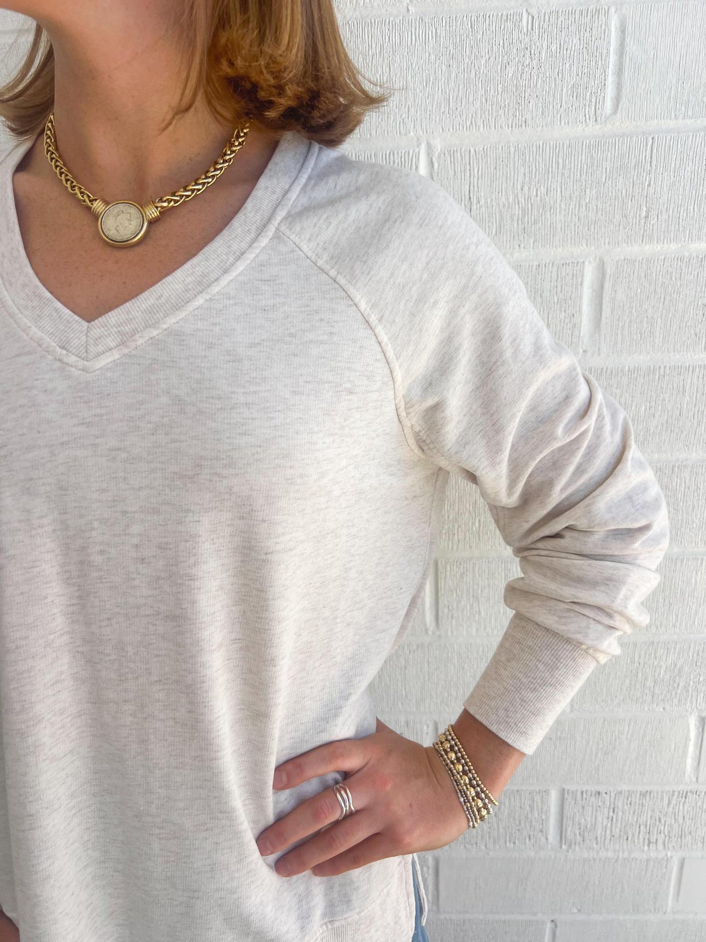 Z Supply Weekender V-Neck- Oatmeal