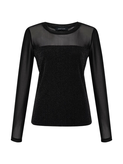 Sparkle Mesh Crew Tee