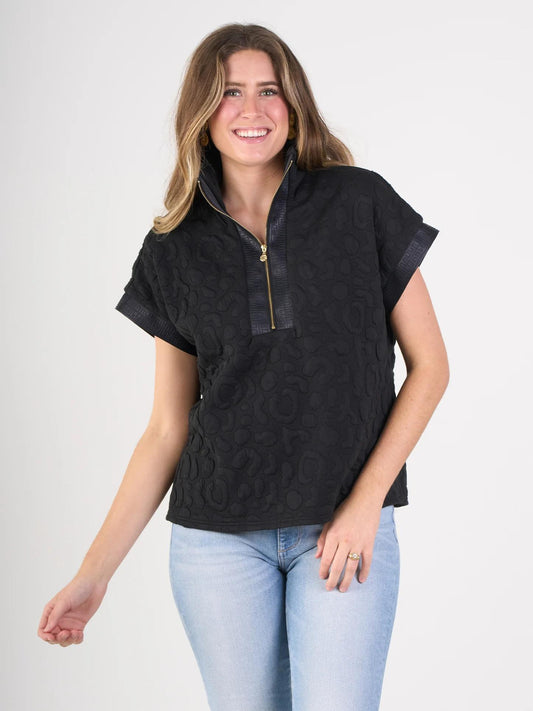 Emily McCarthy Poppy Pullover- Black Cheetah