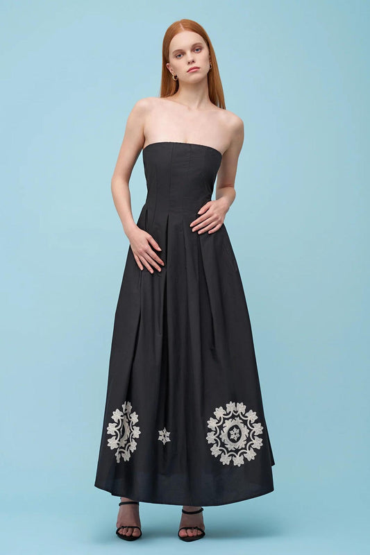 Strapless Embroidered Dress