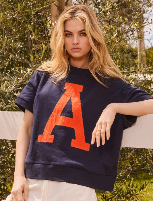 Embroidered Sweatshirt- Navy